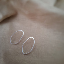 Load image into Gallery viewer, Organic Oval Silver Stud Earrings - Made To Order
