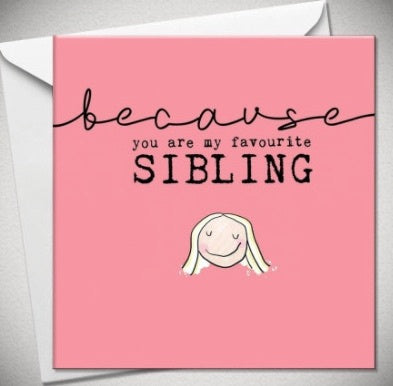 Favourite Sibling Card Girl, 15cm