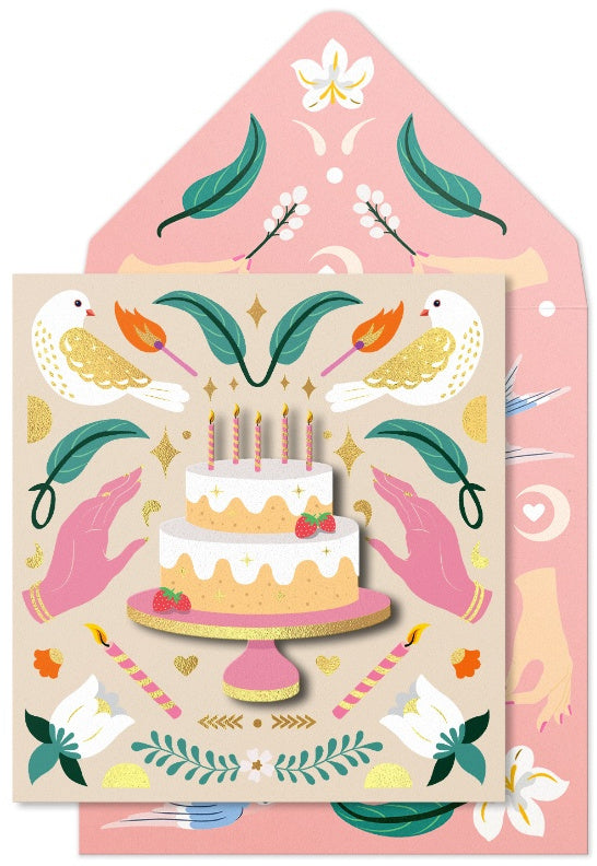 Wild Moon Birthday Cake Card